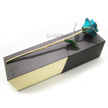 Aqua Gold Rose Right Side with box