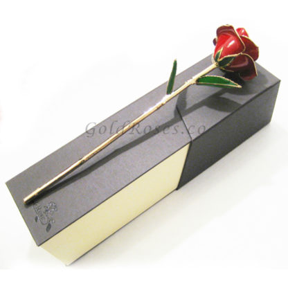 Red Gold Rose Right Side with Box